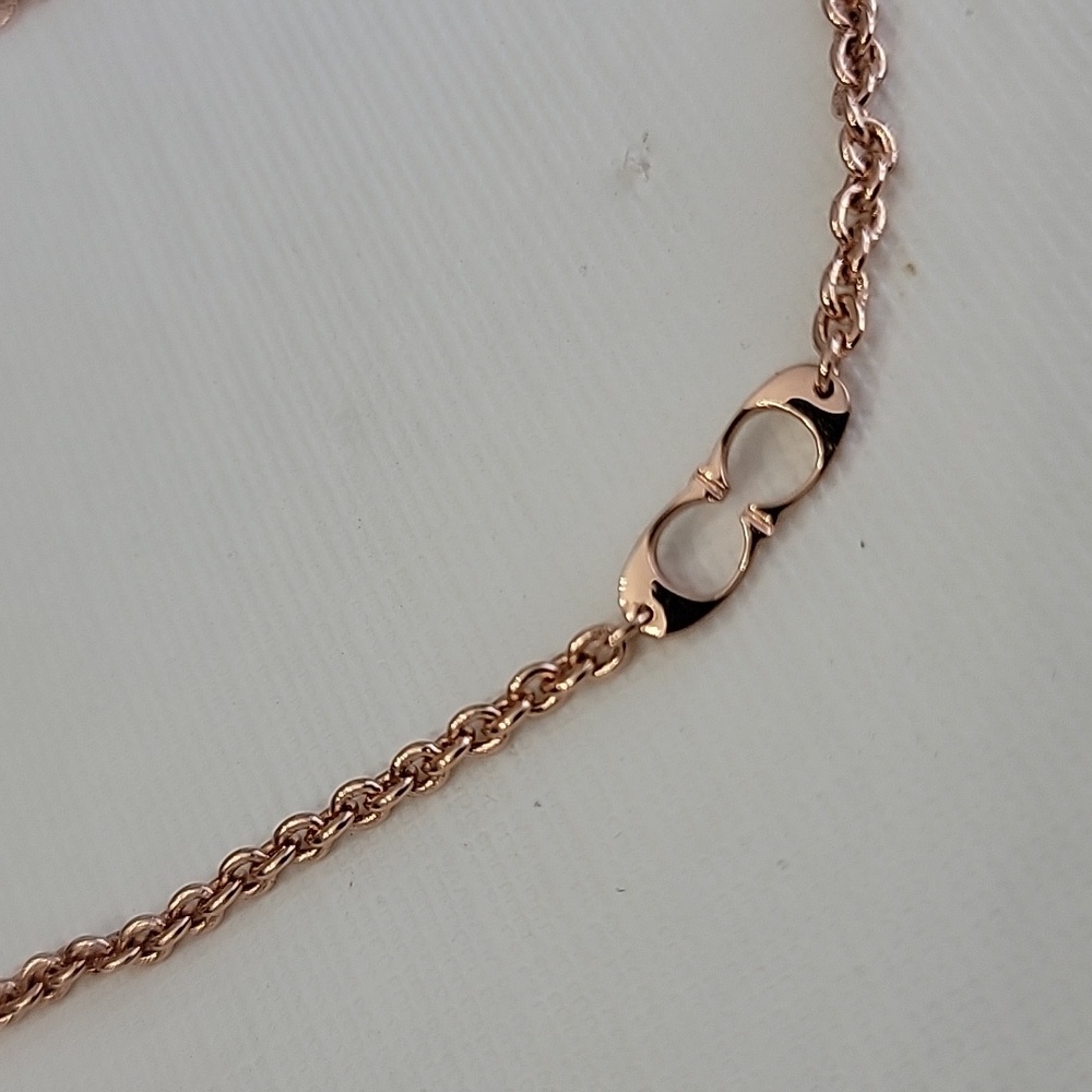 Coach Rose Gold Chain Bracelet And Necklace SET - Picture 2 of 8